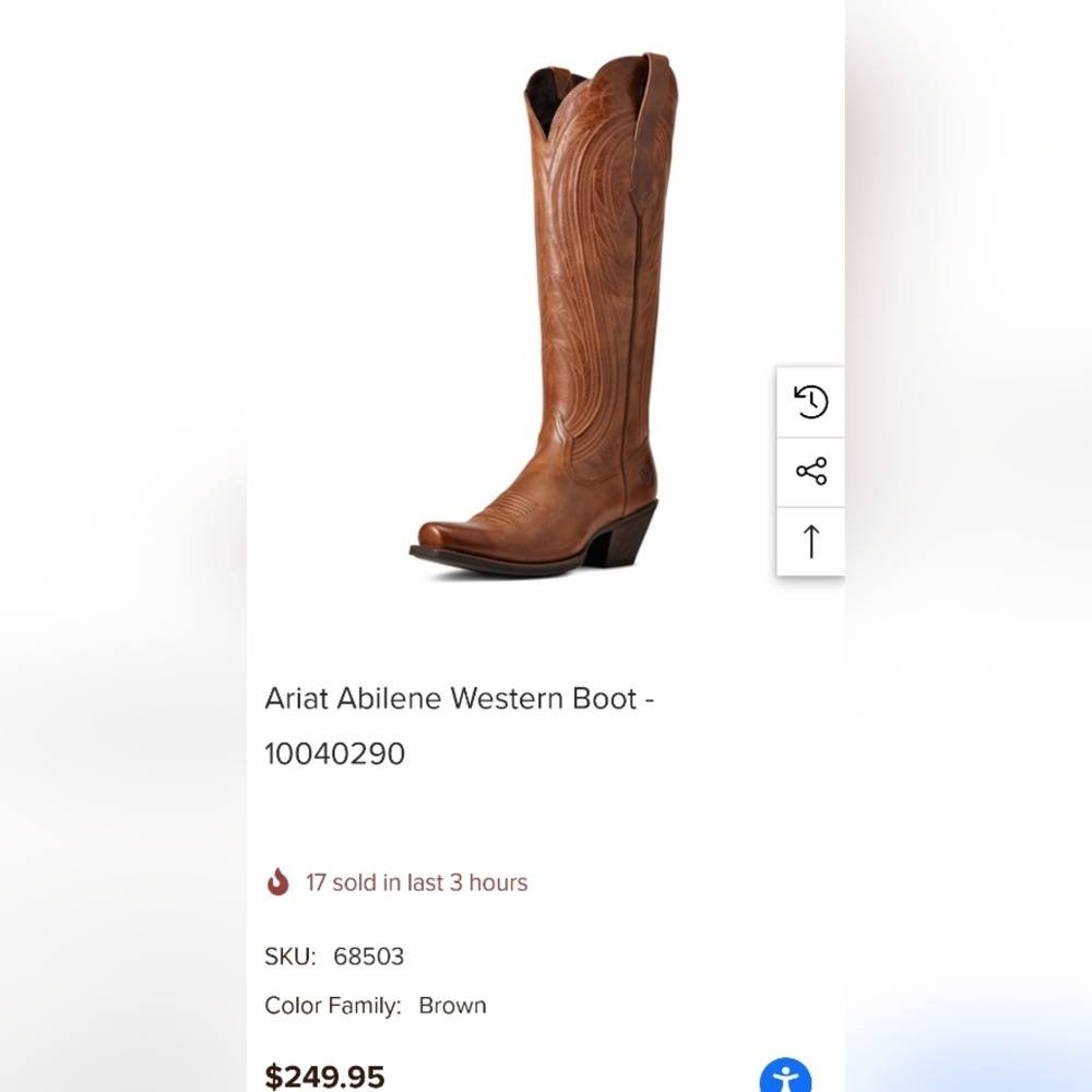 Womens Abilene light tan ARIAT boots | Style: 10040290